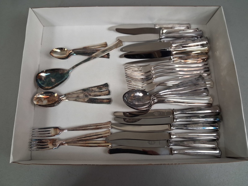 Bestick, "Birgitta", Nysilver, 36 delar 8+6+6+6+3+3+3+1.