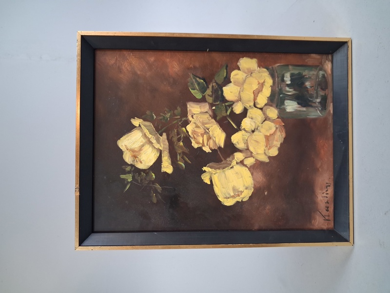 Olja på pannå. Oidentifierad konstnär.