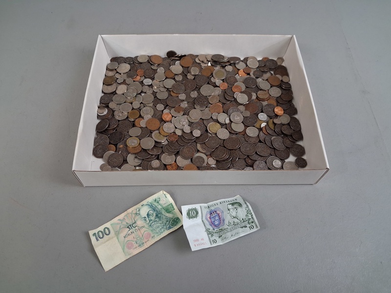 Diverse mynt, Cirka 3,6kg.