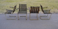 5 Trädgårdsstolar. 4 Grythyttan & 1 Hedbergs Verkstäder Osby, renoveringsobjekt.