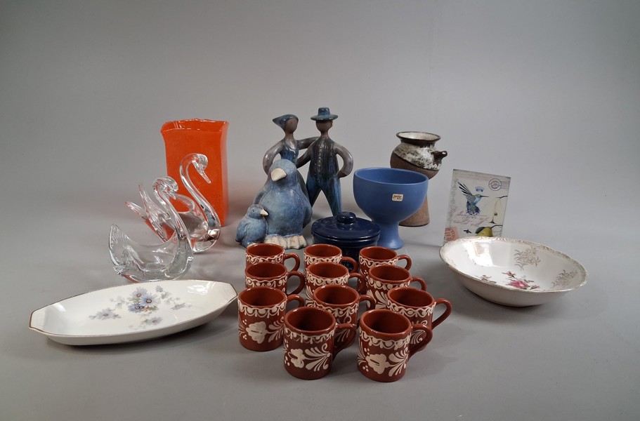 Diverse keramik, porslin & glas. Bl.a Nittsjö, JIE m.m.