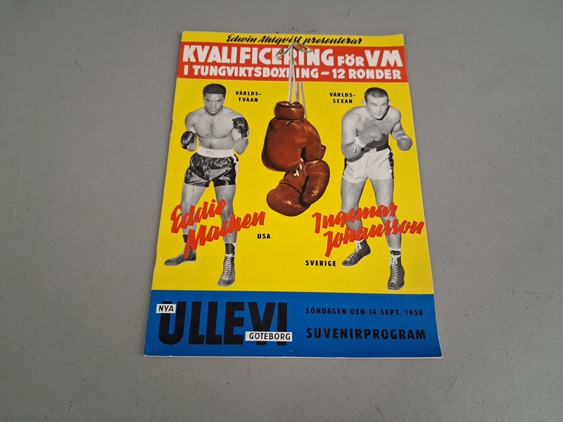 KVALIFICERING för VM-Match i tyngdviktsboxning. Eddy Machen-Ingemar Johansson av (Edwin Ahlqvist). AB Cirkelförlaget 1958.