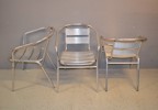 3 Stolar. Aluminium, staplingsbara.