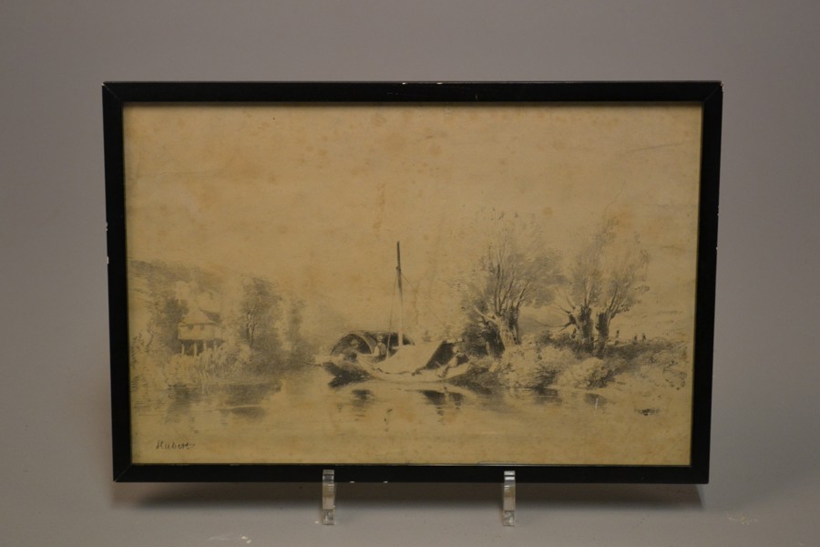 HUBERT SVENSSON. Teckning, signerad Hubert.