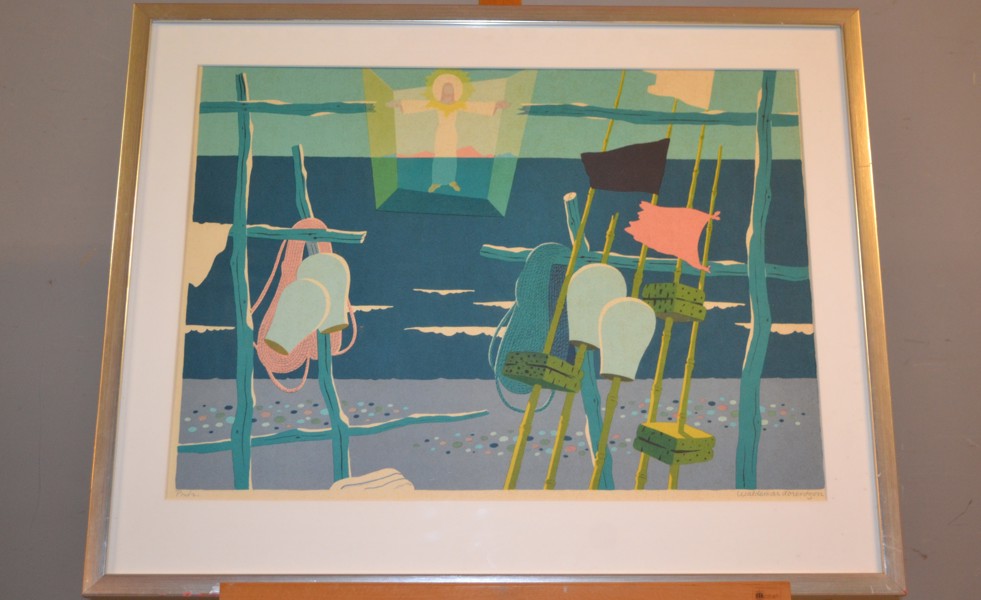 WALDEMAR LORENTZON. Litografi, signerad.