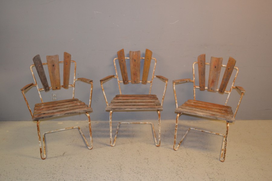 3 Trädgårdsstolar. "Syren", Pers Design, 1940/50-talet