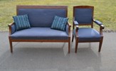 Soffa & fåtölj. Empire-stil, omklädda.
