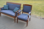 Soffa & fåtölj. Empire-stil, omklädda.