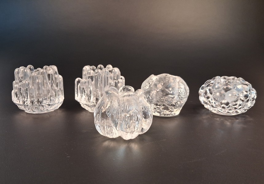 5 Ljuslyktor, Kosta Boda & Orrefors.