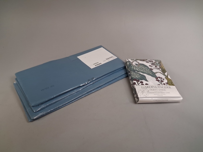 4 Lådor. Dröna, IKEA & Gardinlängder, Öljet 2 Pack. oanvänt.