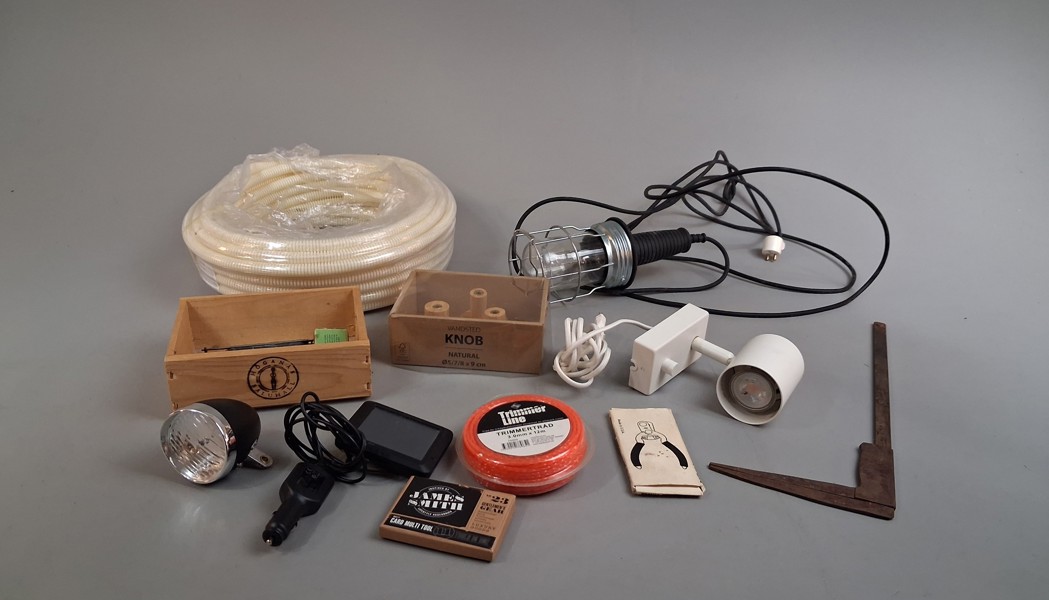 Diverse. Bl.a Fiskedrag, belysning m.m.