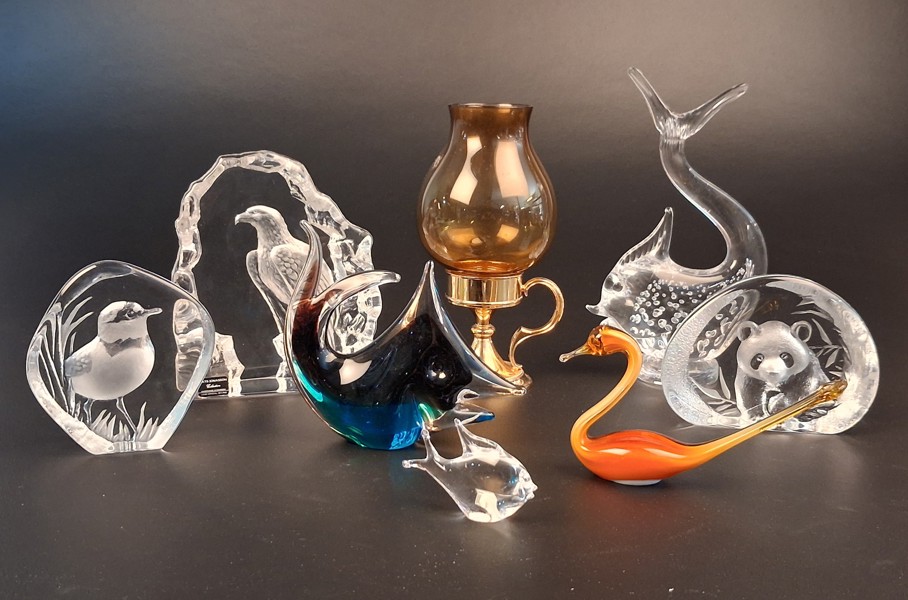 Diverse glas-skulpturer. Bl.a Ölandshyttan, FM Ronneby, Målerås m.m.