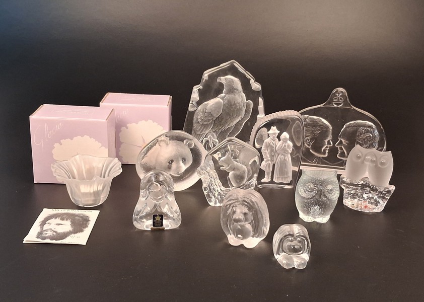 Diverse glas. Bl.a Mats Jonasson Målerås, Bergdala m.m.