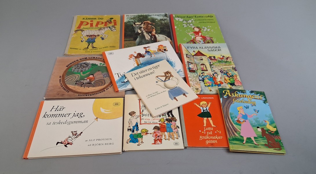 Diverse böcker. Barnböcker. Bl.a Astrid Lindgren, Pippi, Lotta på bråkmakargatan, Bullerbyn. m.fl.