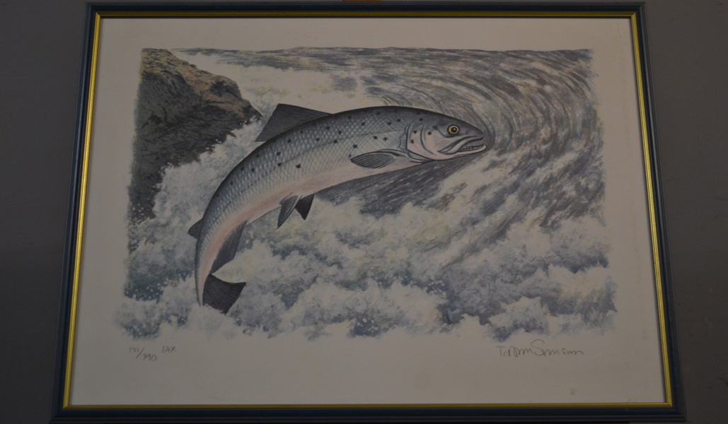 TORBJÖRN SVENSSON. Litografi, "Lax", signerad & numrerad 131/390.