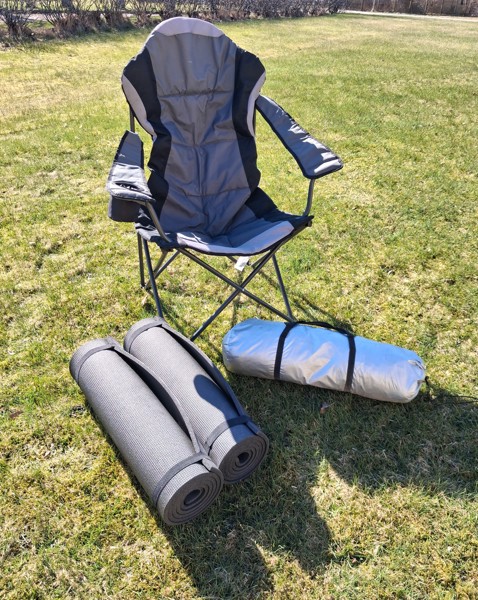Camping stol, liggunderlag m.m.