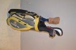Golfbag med klubbor.