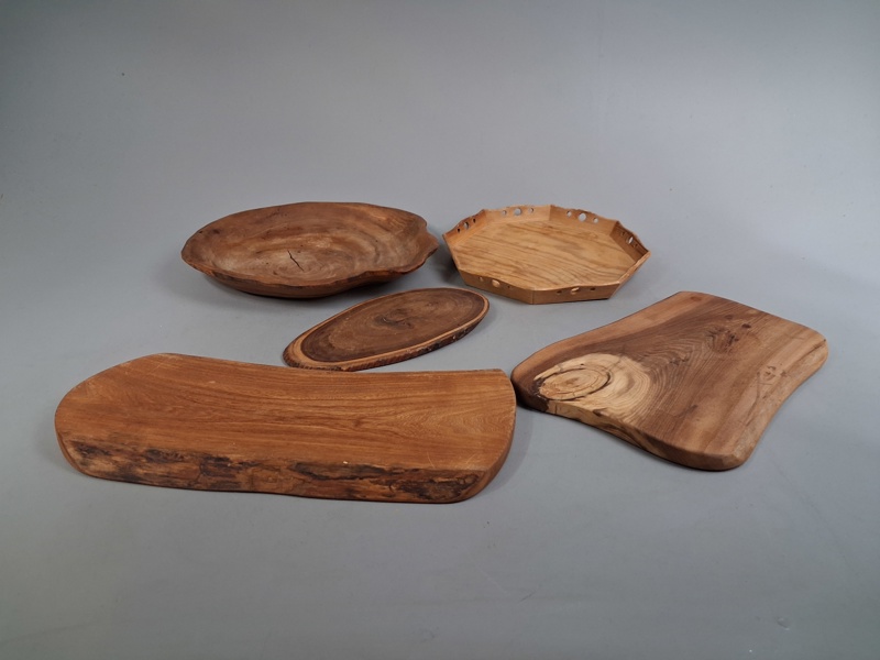 Diverse trä fat & skärbrädor. Bl.a Anders Ölund.