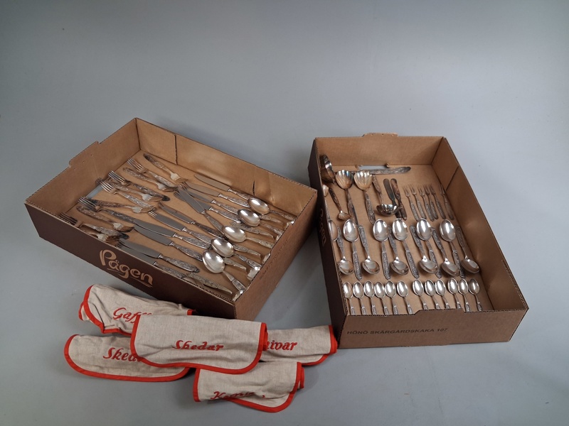 GUNNAR NYLUND. 74 Bestick delar. "Romantik", Nysilver.