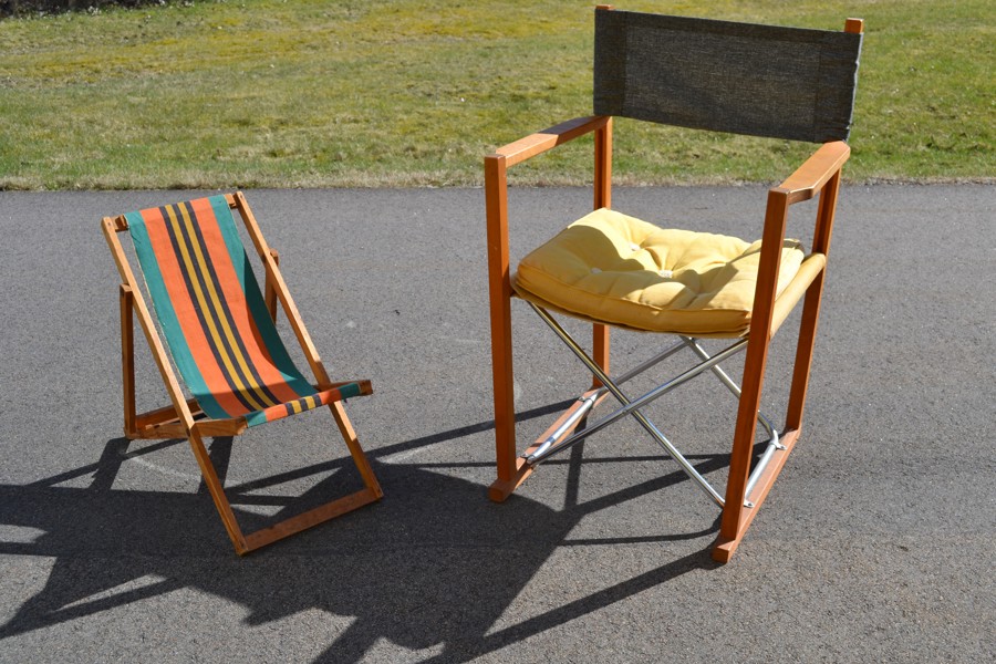 Regissörsstol Brio & barn-solstol, hopfällbara.