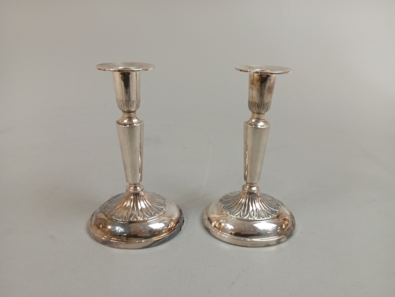 Ljusstakar. Ett par, Silver, 440gram med fyllning, Ceson, Göteborg, 1950.