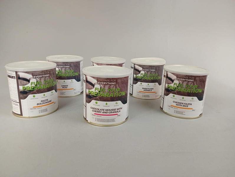 6 Burkar frystorkad mat, Krismat/beredskapsmat. Prepare for Everyting.