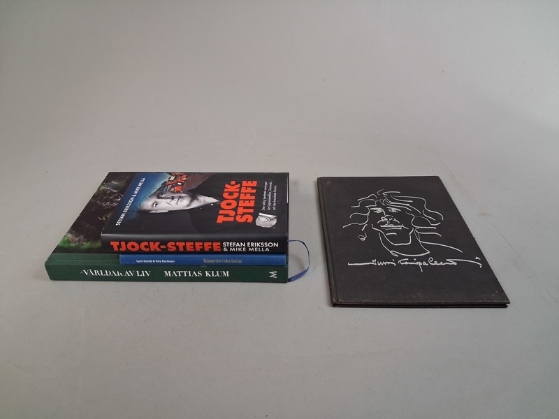 4 Böcker, Tjocke-Steffe, Skummeslöv i våra hjärtan, Jussi Taipaleenmäki m.m.