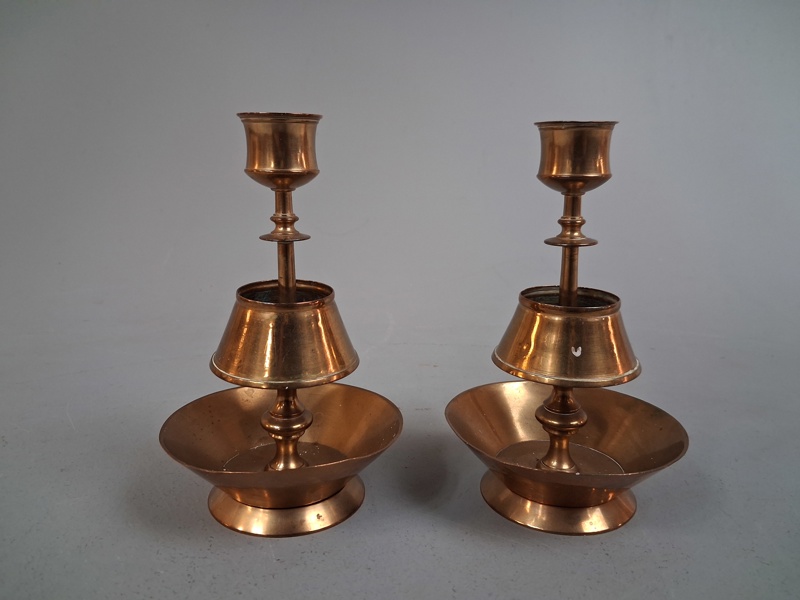 Ljusstakar. Ett par, mässing.