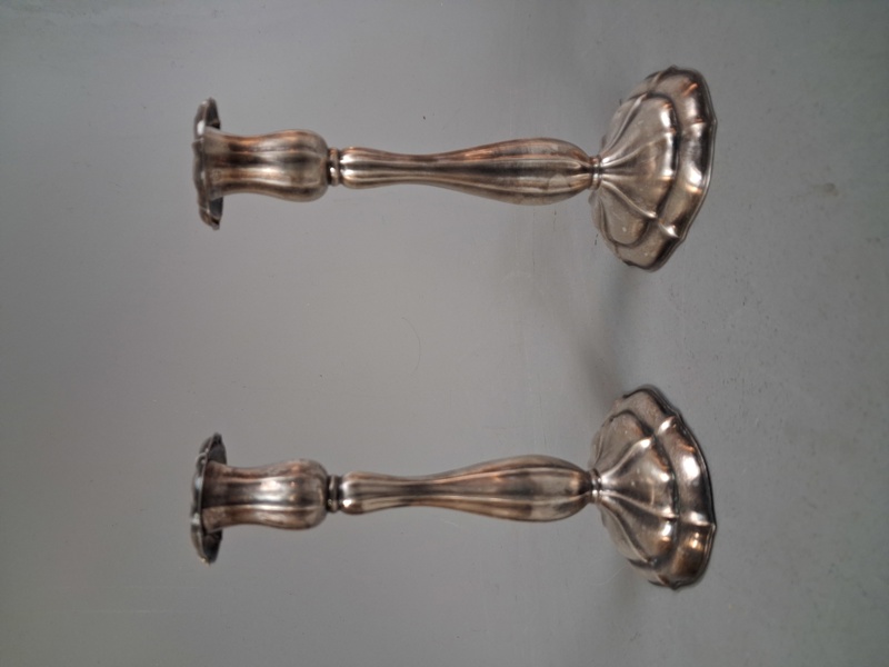 Ljusstakar, Ett par, Rokokostil, Nysilver.