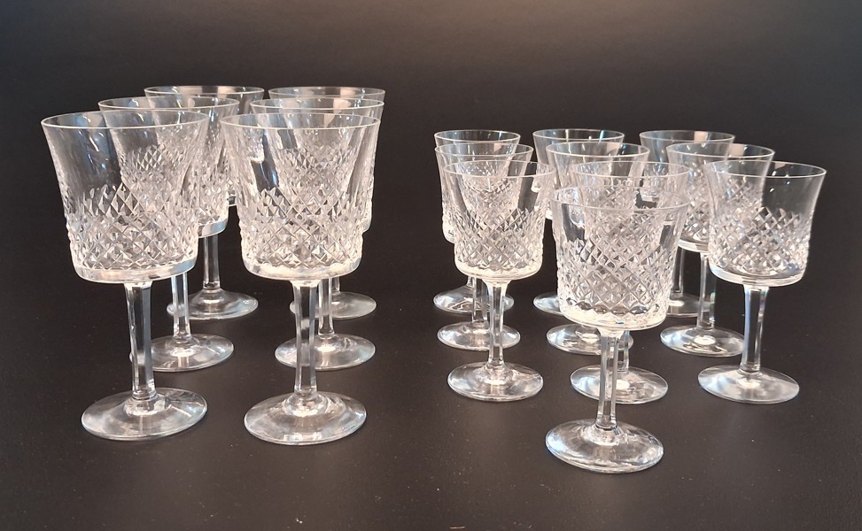 FRITZ KALLENBERG. Vin & Likörglas. "Panama", 16 delar, Kosta Boda. signerade Boda.