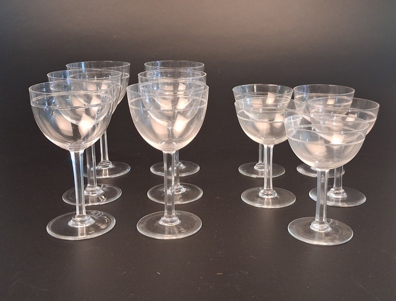 11 Delar. "Piper", Skruf glasbruk, 1900-talets mitt.