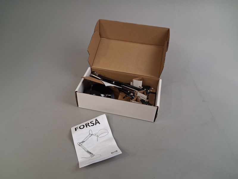 Skrivbordslampa IKEA, "FORSÅ". Svart. Oanvänd.