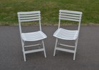 2 Trädgårdsstolar. Plast, hopfällbara.