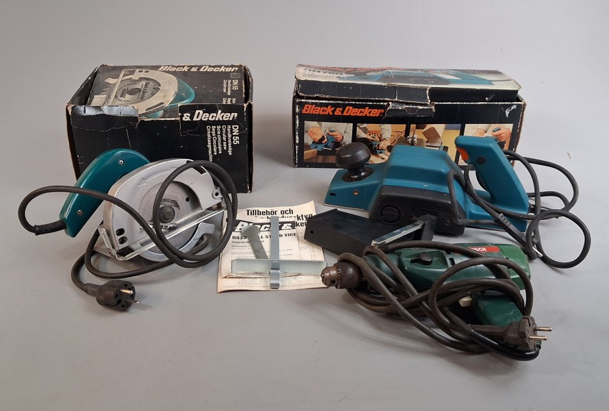 Diverse maskiner. Black & Decker, Bosch.