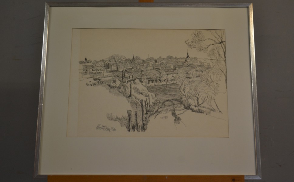 CLAES FOLCKER. Litografi, "Laholm", signerad & numrerad 39/100.