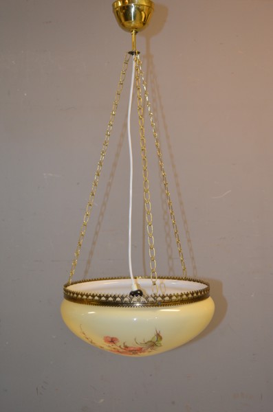 Taklampa. Rosdala glasbruk, glas & mässing.