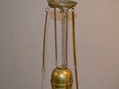Takfotogenlampa. Mässing & glas, tidigt 1900-tal.