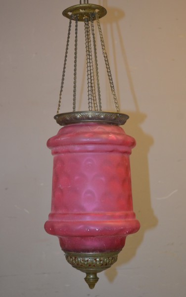 Månskenslampa. Glas & mässing, 1900-talets första hälft.