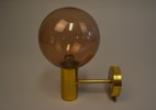 HANS-AGNE JAKOBSSON. Vägglampa, "V149", Markaryd, mässing & glas, 1950/60-talet.