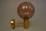 HANS-AGNE JAKOBSSON. Vägglampa, "V149", Markaryd, mässing & glas, 1950/60-talet.