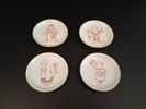 4 smörfat/Väggtallrikar. Antoni. Bing & Gröndal.