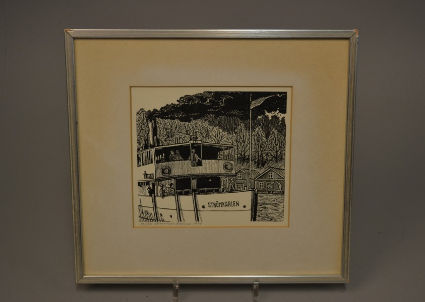 GUNNAR ERLENER (1929-2013). Litografi, "Strömkarlen", signerad, daterad 1978 & numrerad 19/150.