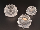 BERIT JOHANSSON. 3 Ljuslyktor. "Nimbus/Kotten" Orrefors. signerade.