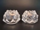 BERIT JOHANSSON. 3 Ljuslyktor. "Nimbus/Kotten" Orrefors. signerade.