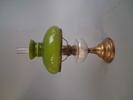 Fotogenlampa. Grön Kupa. Glas & Mässing.