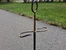 GUNNAR ANDER. Bras-set. 3 Delar, Ystad metall. Skyffel, ställ & Eldgaffel.