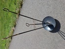 GUNNAR ANDER. Bras-set. 3 Delar, Ystad metall. Skyffel, ställ & Eldgaffel.