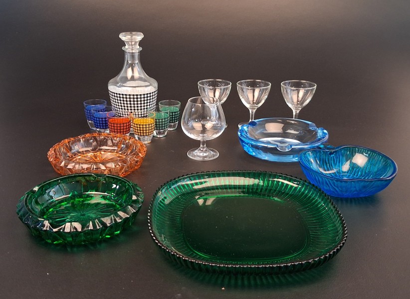 Karaff & snapsglas, Askfat m.m.