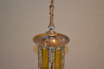 Tak/fönsterlampa. Mässing & glas, 1900-talet.