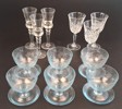 Diverse glas. Bl.a Cristal d`Arques Frankrike & Dessert skålar med slipad dekor.